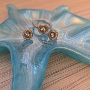 Gold Ring and Earring Set